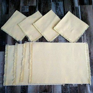 Yellow Woven Placemats W Matching Napkins Set Of 8 Cloth Buttercream Chicago